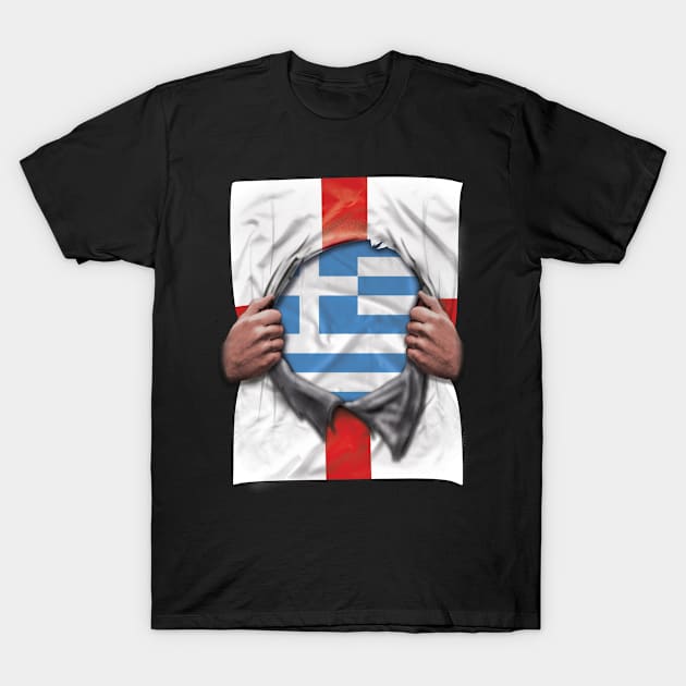 Greece Flag English Flag Ripped - Gift for Greek From Greece T-Shirt by Country Flags